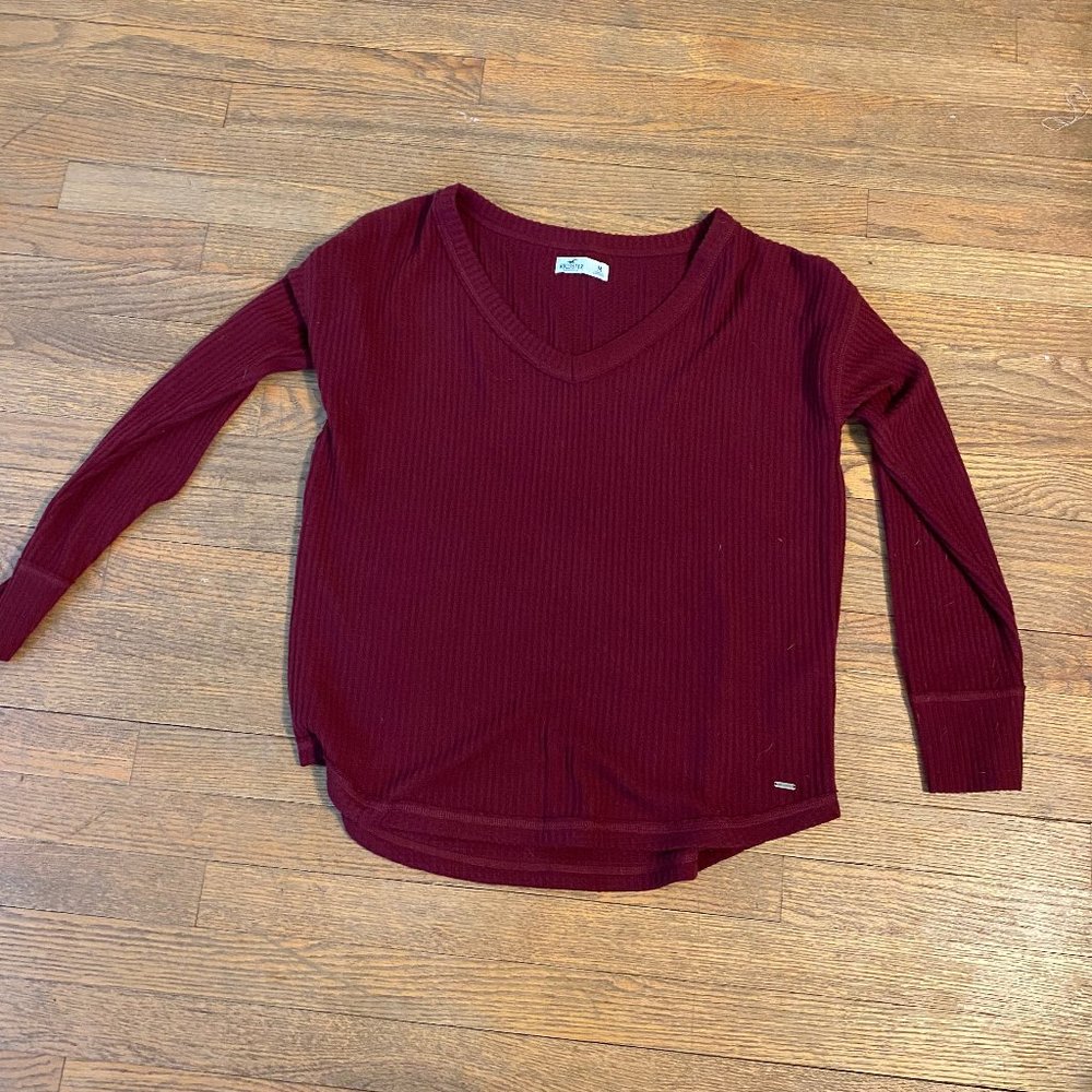 Long sleeve Marron/Burgundy Hollister t-shirt
